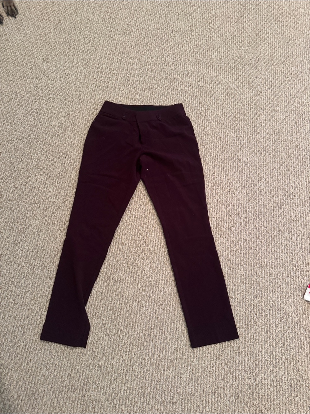 Dark Plum Slim Stretch Pants